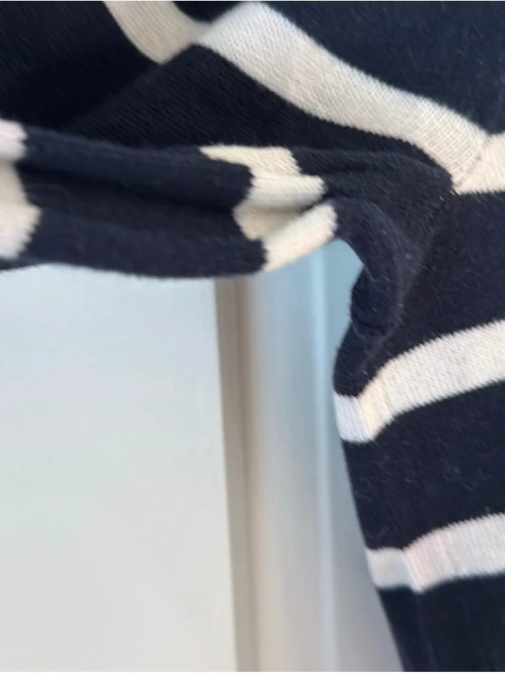 J. Crew Navy Striped Crewneck Sweater with Red & Blue Accents